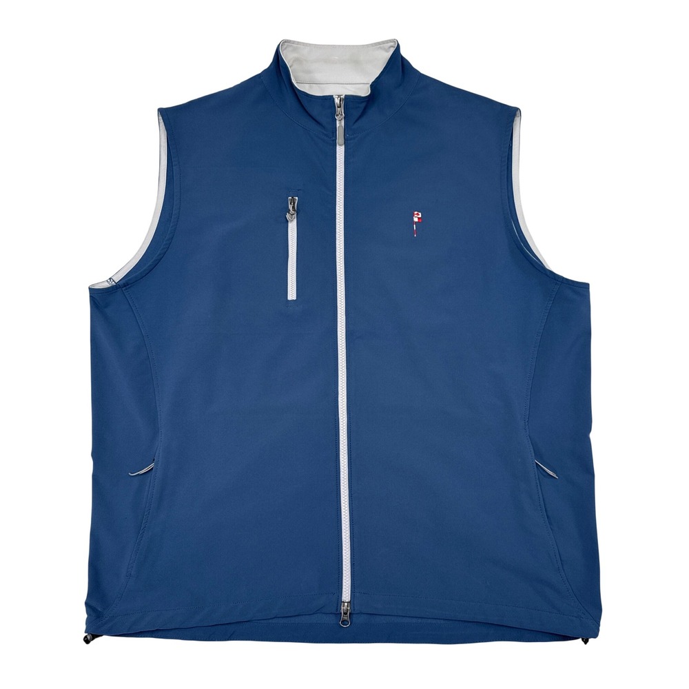 Friars Head Golf Club Peter Millar Vest Men Size XL Blue Full Zip Element 4 Wind